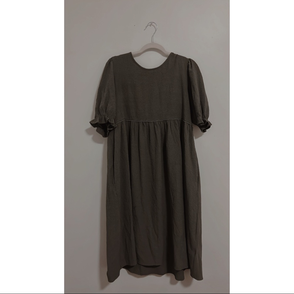 Midi Olive Baby Doll Dress